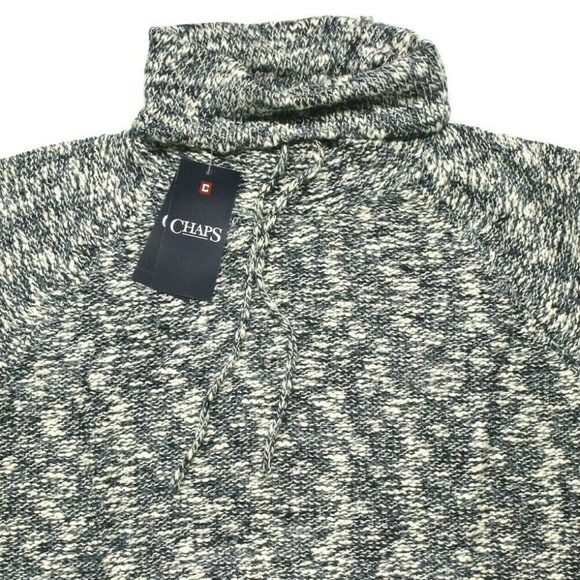 Chaps Marled Cowl Neck Sweater - Indigo - XL - Picture 2 of 3